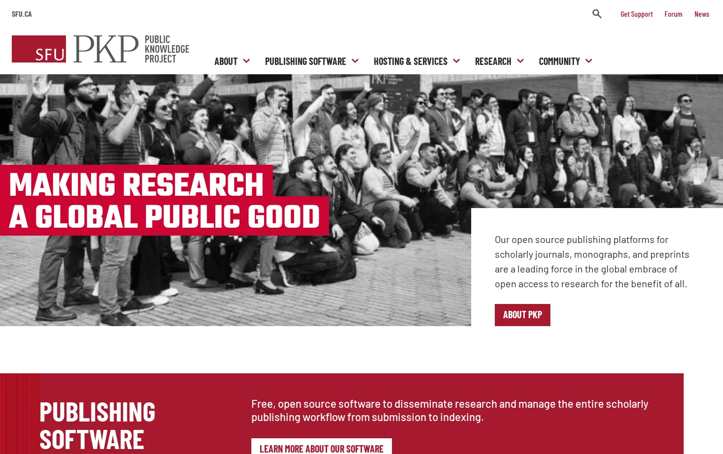 Public Knowledge Project 页面快照